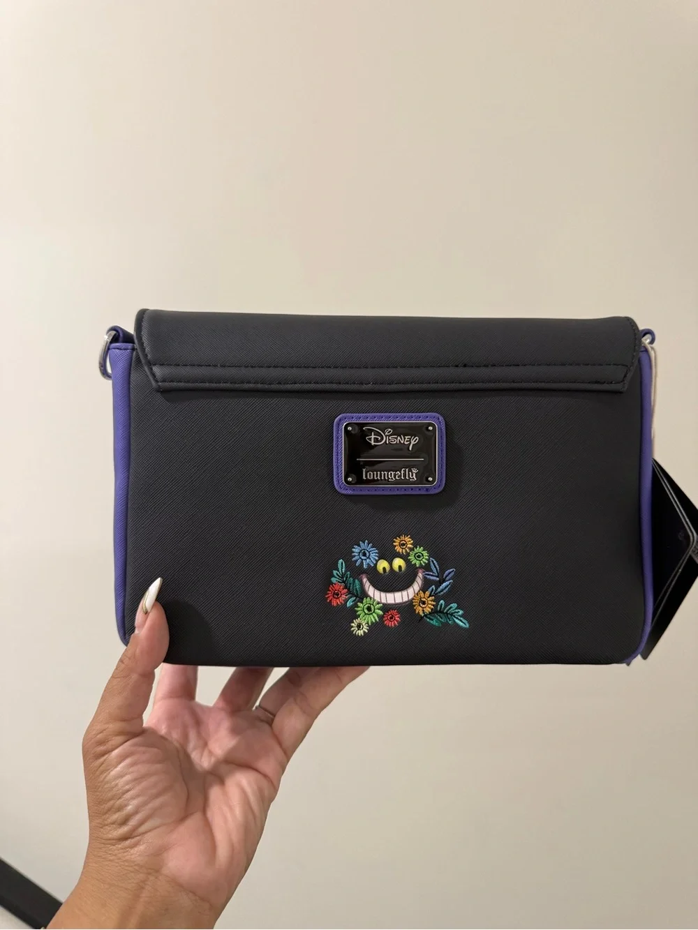 Loungefly Purple Cheshire Cat Crossbody Bag